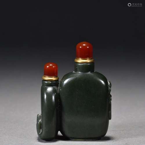 Jasper animal ear double snuff bottle