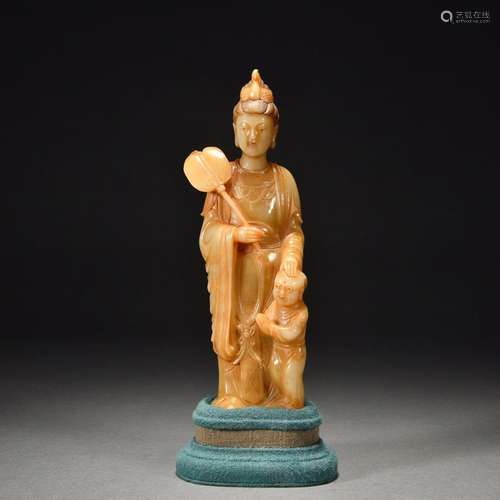 Shoushan Stone Sending Avalokitesvara Ornament