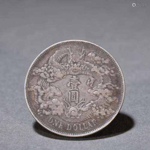 sterling silver dragon pattern old silver dollar