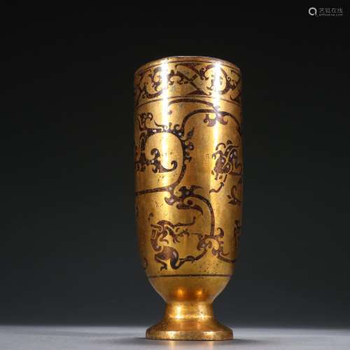 Copper and gold silver goblet