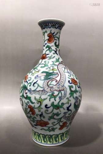 Blue and white bucket color dragon pattern bottle