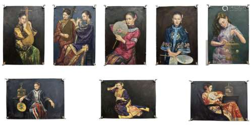 Chen Yi figure oil painting8piece