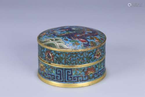 Cloisonne dragon pattern lid box