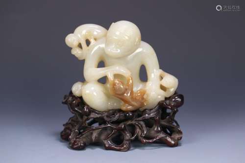 Hetian Jade Generations Fenghou Ornament