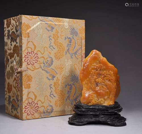 Shoushan Stone Carving Character Landscape Pattern Shanzi Or...