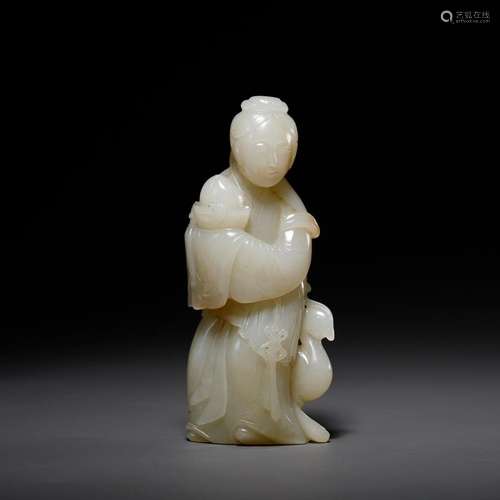 Statue of Hetian jade seed material Magu offering birthday