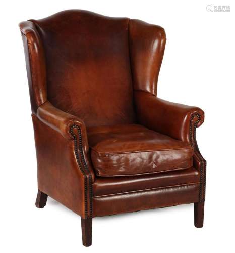Sheep leather wing chair