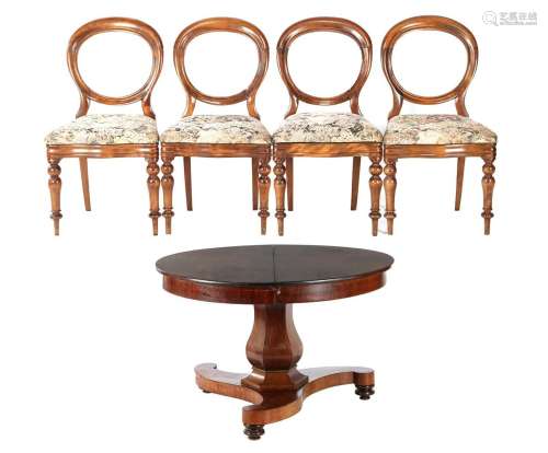 Table and 4 dining room chairs