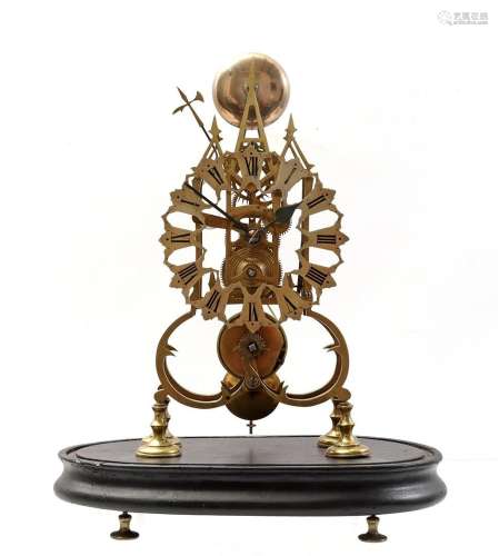 Brass skeleton clock