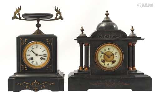2 marble mantel clocks