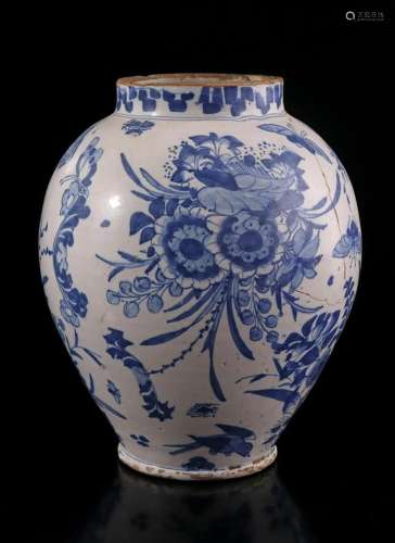 Baluster-shaped earthenware vase