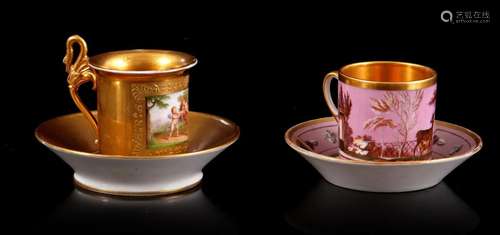 2 porcelain cup and saucers