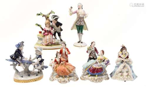 6 porcelain sculptures, Volkstedt Rudolstadt