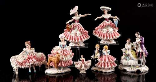 7 porcelain German figurines