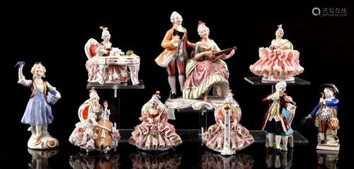 9 porcelain sculptures