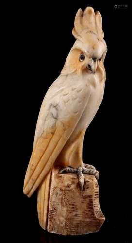 Marble sculpture of a cockatoo