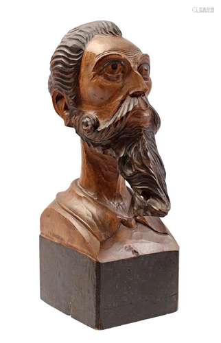 Wooden bust of Don Quichotte