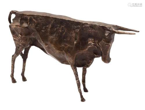 Bronze sculpture of a bull