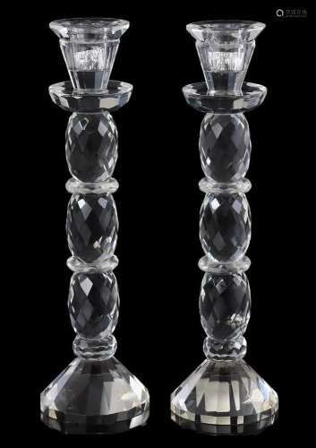 2 crystal table candlesticks