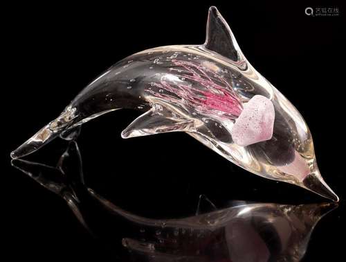 Glass dolphin with jellyfish