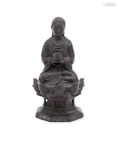 A Japanese seated bronze Buddha