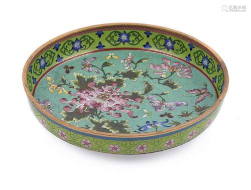 A large attractive Chinese cloisonné bowl