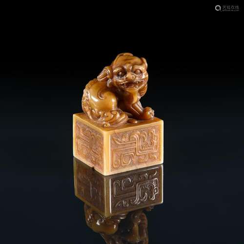 A Chinese soapstone seal