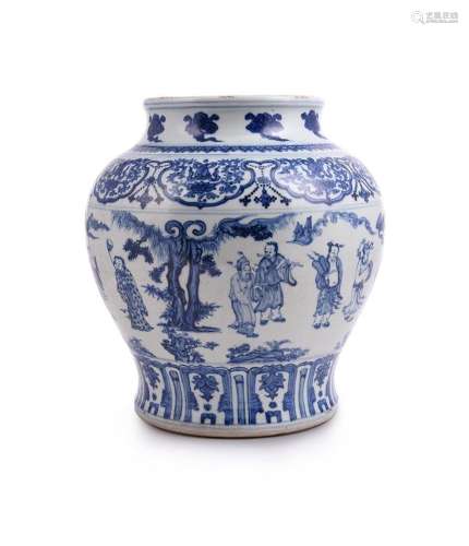 A Large Chinese blue and white jar
