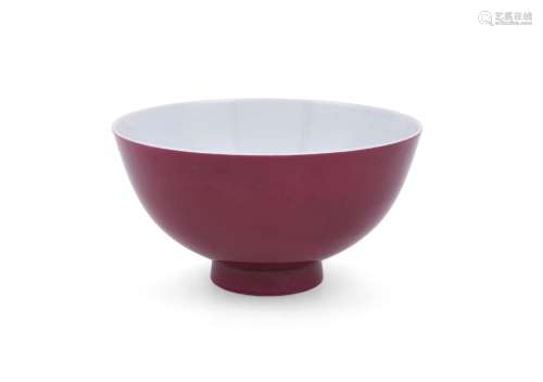 A Chinese ruby glazed bowl