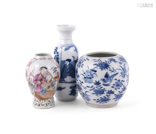 A Chinese blue and white ovoid vase