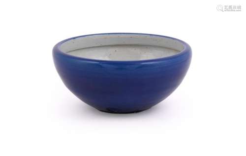 A Chinese powder blue glazed bowl