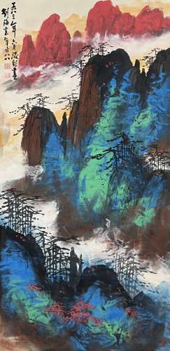 刘海粟（1896-1994） 泼墨山水 立轴 纸本
