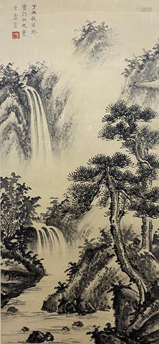 虚云法师（1840-1959） 山水 立轴 绢本