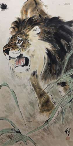 刘继卣（1918-1983） 雄狮 立轴 纸本