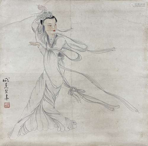 庞薰琹（1906-1985） 舞女图 立轴 日本回流 纸本