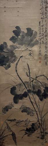 徐渭（1521-1593） 荷花群蟹 立轴 纸本