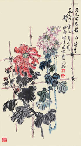 钱松喦 花卉 纸本立轴