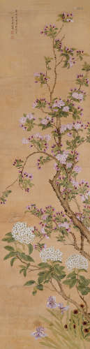 蒋廷锡 花卉 绢本立轴