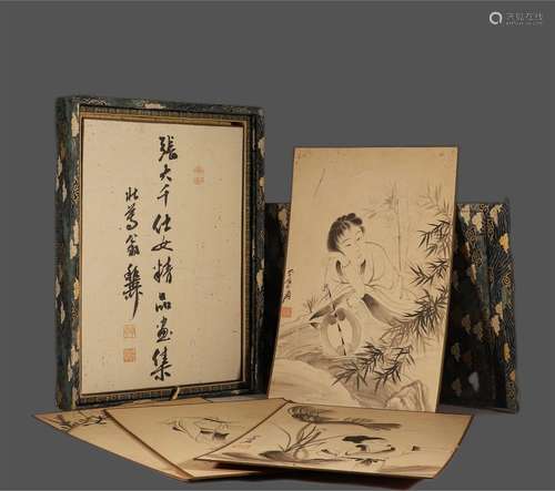 Chinese ink painting Chang Dai-chien's paper painting box of...