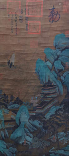 Chinese ancient ink painting: Yan Wengui's silk version of P...