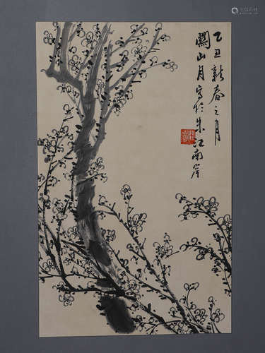 Chinese ink painting, Guanshan Moon Paper, Plum Blossom Mirr...