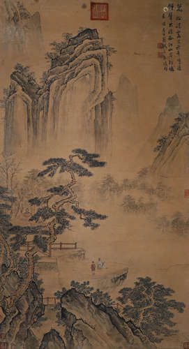 Chinese ink painting, Su Shi's paper based landscape paintin...