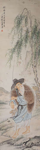 Chinese ink painting Shen Xinhai paper based character map