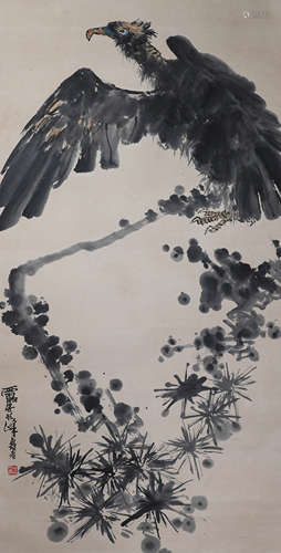 Chinese Ink Painting Pan Tianshou's Paper Flowers and Birds