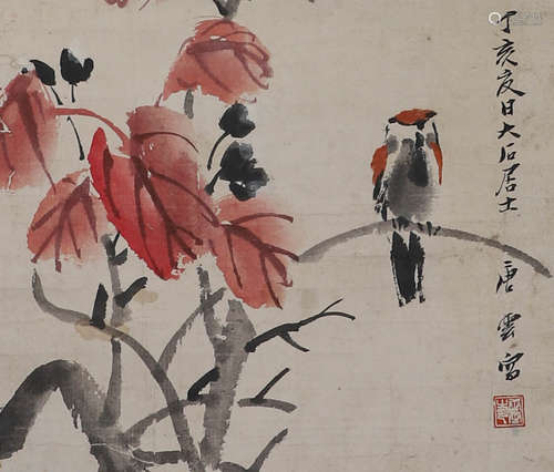 Chinese ink painting, Tang Yun, paper, flowers and birds