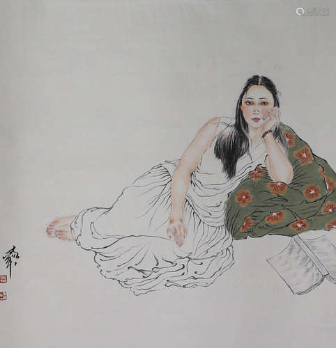 Chinese ink painting He Jia's English paper characters