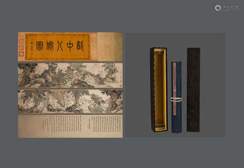 Long scroll of Chinese ink painting Ding Guanpeng's paper ba...