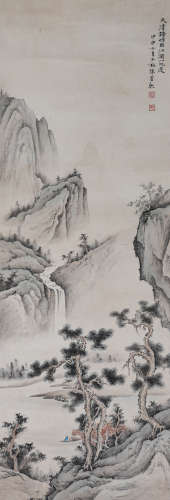 Chinese ink painting Chen Shaomei's paper based landscape pa...