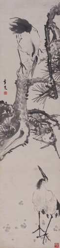 张聿光(1885-1968)  鹤寿图  水墨纸本 立轴