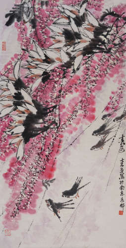 李亚(1926-2011)  春色  设色纸本  镜心